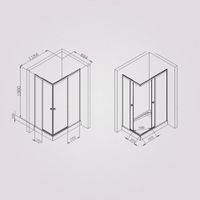 W94G-403-12090-BT Душевое ограждение X-Joy Square Slide 120х90, черный, прозрачное — фото 5, Душевые кабины и ограждения