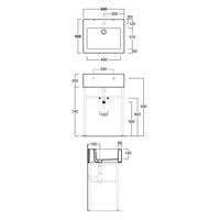 Раковина SIMAS FROZEN накладная для установки на консоль с одним намеченным отверстием в центре консоль цвет белый FZ11 — фото 2, Раковины накладные