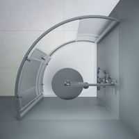 W83UG-315-090MT Like Solo Slide Стекла для душ. ограждения 90x90x200, стекло прозрачное, проф мат гл — фото 1, Душевые кабины и ограждения