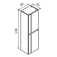 Пенал ORKA Likya 40 белый матовый, универсальный арт-3001083 — фото 3, Пеналы для ванной комнаты