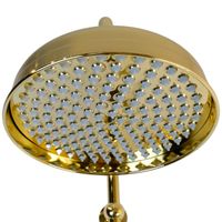 OXFORD Душевой настенный гарнитур (см-ль д/душа/колонна RETRO/верхн.душ/шланг/ручн.душ),золото арт-32873 — фото 8, Душевые стойки