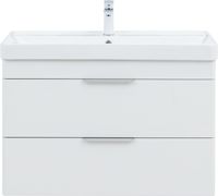 Тумба с раковиной Aquanet Ирис new 90 подвесная 2 ящ. цв. белый глянец 00342092 — фото 7, Тумбы с раковиной