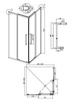 Душевое ограждение Grossman Cosmo (100х100х195) квадрат,раздвижная,золото сатин,стекло прозрачное, 1 место арт-300.K33.02.1010.32.00 — фото 10, Квадратные душевые уголки