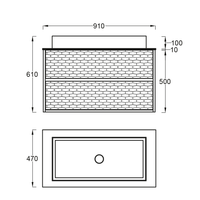 Комплект Мебели "VARIANT COMPACT" 910/510/470 арт-14000025 — фото 2, Тумбы с раковиной