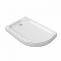 ПД16 Поддон 120х80 1/4 круга, низкий, левый в комплекте арт-Щ0000038229 — фото 1, Акриловые душевые поддоны