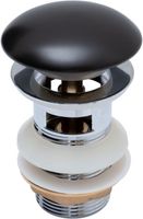 Донный клапан Aquanet черный матовый, с переливом арт-00333929 — фото 6, Донные клапаны