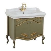 IMPERO База L87xH74xP52 см. д/раковины 90 см, 2 двери, цвет: OLIVA 25984 — фото 1, Тумбы под раковину