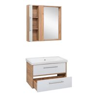 Зеркальный шкаф MELBOURNE 80 /универсальный/дуб/белый/ AQUA DE MARCO 1080WCMEL/V.2.0 — фото 6, Зеркальные шкафы в ванную