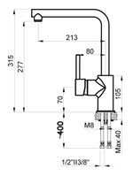 Смеситель для кухни AZARIO EVANS, поворотный излив, керамический картридж, серый гранит арт-AZ-152944407 — фото 1, Смесители для кухни