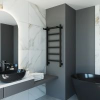 Полотенцесушитель электрический Grota Lore 430х1000 черный Lore 430х1000 RAL9005 EL — фото 2, Электрические полотенцесушители