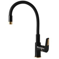 CO319.5/10CMATZ COLORADO - смеситель кухонный, ЧЕРНЫЙ МАТОВЫЙ/ЗОЛОТО — фото 1, Смесители для кухни