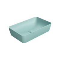 раковина накладная NUBES 60x38 без перелива голубой матовый арт-903615 — фото 2, Раковины накладные