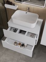 Orange Line тумба с раковиной подвесная 80 см, белый арт-Li-80TuwMDF+B03-600W — фото 4, Тумбы с раковиной