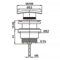 Донный клапан AZARIO для раковины, квадрат, CLIC-CLAC, G 1 1/4, латунь, хром арт-AZ-106-CHR — фото 3, Донные клапаны
