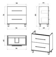 Тумба под раковину арт-П-Мод07080-011Пр — фото 6, Тумбы под раковину