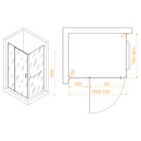 Душевой уголок RGW PA-078-1B (RGW PA-008B + Z-060-2B) 1000x800 3508078108-14 — фото 1, Душевые уголки