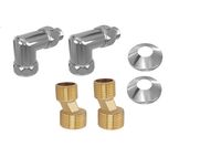 Комплект фитингов для нижнего подключения водяных полотенцесушителей типа лесенка Aquatek ( уголок со сгоном 3/4х1/2 - 2 шт + эксцентрик 3/4х1/2 - 2 шт + отражатель 3/4 - 2 шт), цвет хром AQ 3020CH — фото 7, Комплектующие для полотенцесушителей