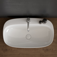 Раковина Scarabeo MOON полувстраиваемая без перелива с одним отверстием цвет белый арт-5512 — фото 5, Раковины накладные