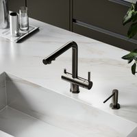 Смеситель для кухни SANCOS Foster с возможностью подключения фильтра для воды, цвет вороненая сталь, арт. SC4014GG — фото 3, Смесители для кухни