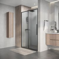 Дверь в нишу Niagara Nova NG-34-L11CHGR (110х195) графит,раздвижная влево,стекло шиншилла,1 место — фото 5, Раздвижные душевые двери