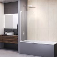 Шторка на ванну RGW SC-01 100x150, профиль хром, стекло прозрачное/8 мм, арт-03110110-11 — фото 3, Шторки для ванной распашные