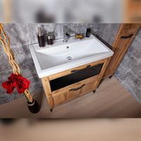 Тумба под раковину напольная Бриклаер ЛОФТ метрополитен грей, 70 см 4627125413407 — фото 3, Тумбы с раковиной