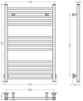 Полотенцесушитель водяной Сунержа Модус 800х500 Золотой шёлк 32-0250-8050 — фото 2, Водяные полотенцесушители