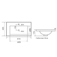 Раковина Orange B03-610w встраиваемая, белый — фото 1, Раковины встраиваемые сверху