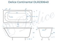 Ванна чугунная Delice Continental 120х70 DLR230640 — фото 3, Чугунные ванны