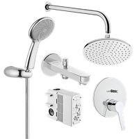 Solid S Набор встроенной душевой системы на 3 потребителя хром VITRA арт-A49287EXP — фото 1, Встраиваемые душевые комплекты