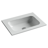 Раковина накладная мебельная Grace прямоугольная, без отверстия под смеситель, 610x457x137мм, цвет белый, арт. CN7011wx — фото 1, Раковины встраиваемые сверху