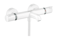 Смеситель для ванны и душа, Hansgrohe, Ecostat Comfort, тип открывания воды-вентильный, тип регулирования воды-термостатический картридж, тип установки-настенный, отверстия для монтажа-2, вынос излива, мм-177, тип излива-неподвижный, цвет-белый матовый арт-13114700 — фото 1, Смеситель для душа