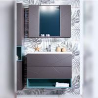 Комплект мебели для ванной Бриклаер КРИСТАЛЛ 80ZSS, графит/муссон — фото 1, Комплекты мебели для ванной