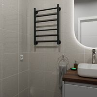 Полотенцесушитель электрический ВИД 10 610х400 правый, скр.монтаж, СНШ, черный матовый(RAL 9005), (Ferrum), Маргроид арт-10-6040-1049-9005R — фото 1, Электрические полотенцесушители