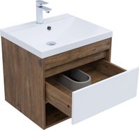 Тумба с раковиной Aquanet Тренд 58 цв. дуб рустикальный/белый сатин 00345809 — фото 4, Тумбы с раковиной