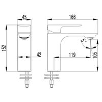 Смеситель для раковины Azario ASHER керамический картридж, без донного клапана, хром арт-AZ-VNN168311C — фото 1, Смесители для раковины