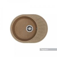 Мойка для кухни Чезана 568x437x191 мм,круглая с крылом, терракот 1A711232CS270 — фото 1, Кухонные мойки