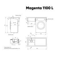 Раковина Azario Paola Magenta 1100 L левосторонняя, литьевой мрамор, белый арт-CS00078450 — фото 9, Раковины встраиваемые сверху