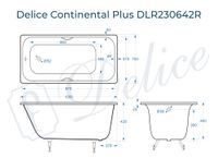 Ванна чугунная Delice Continental PLUS 100х70 с отверстиями под ручки DLR230642R — фото 3, Чугунные ванны