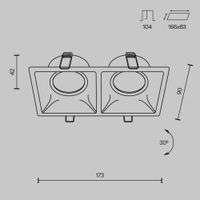 Товар: Встраиваемый светильник Technical DL029-2-02B - фото 8 Встраиваемый светильник Technical DL029-2-02B — фото 8, Точечные светильники