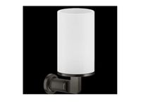 Стакан, Gessi, Inciso, одинарный, ширина, мм-75, глубина, мм-105, высота, мм-176, ёмккость, мл-300, настенный, материал стакана-керамика белая (Neolite), материал держателя-металл, крепления в комплекте, цвет-Black Metal Brushed PVD арт-58507.707 — фото 2, Стаканы для зубных щеток