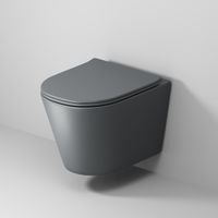 Унитаз подвесной Grossman (485х360х330) безободковый,смыв торнадо,серый матовый с тонкой крышкой,микролифт,1 место арт-GR-4477GMSQ — фото 4, Подвесные унитазы