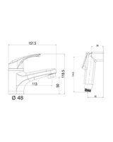 OneLife смеситель для раковины однорычажный полимерный с гигиеническим набором, черный арт-P01-022b — фото 9, Смесители для раковины