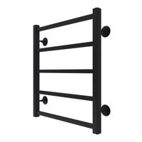 Полотенцесушитель водяной AZARIO ANCONA 500/600 квадрат, 5 секций, нижнее/диагональное подключение, 1/2", черный арт-AZ83877B — фото 1, Водяные полотенцесушители