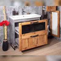 Комплект мебели для ванной Бриклаер ЛОФТ 70, метрополитен грей — фото 6, Комплекты мебели для ванной