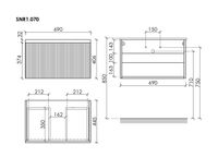 Тумба подвесная SANCOS Snob R 1.0 690х445х406, c одним ящиком оснащенным доводчиками Beige Soft, арт. SNR1.070CE — фото 8, Тумбы под раковину