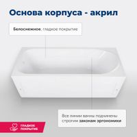 Акриловая ванна Aquanet West NEW 170x70 (с каркасом) 00240463 — фото 11, Акриловые ванны