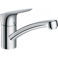 Смеситель для кухни, Hansgrohe, Logis M31, CoolStart, EcoSmart, тип открывания воды-однорычажный, тип регулирования воды-керамический картридж, монтаж-на раковину/столешницу, отверстия для монтажа-1, высота, мм-157, вынос излива, мм-202, тип излива-поворотный 360°, тип подводки-гибкая, стандарт подвода воды-3/8", цвет-хром арт-71837000 — фото 1, Смесители для кухни