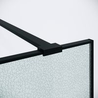 Душевая перегородка Niagara Nova NG-781-12BLACK (120х200) черный матовый,стекло эффект битого стекла,1 место — фото 9, Душевые перегородки