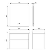 Комплект Гранада 80 "Белый" подвесная под раковину Odensvik 80 111221 — фото 10, Комплекты мебели для ванной